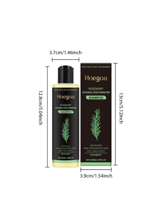HOEGOA Rosemary Hydrolyzed Keratin Shampoo 100ml, Nourishing Hydrating Hair Growth Rosemary Shampoo - Image 5